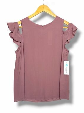 Stitch Fix Q&A Nonnie Cold Shoulder Blouse Light Pastel Purple Medium NWT